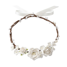 White Wedding Bride Hair Flowers Wreath Headband