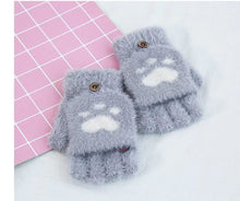Paw Print Half-Finger Knitted Winter Kawaii Gloves - 5 Colors