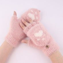Paw Print Half-Finger Knitted Winter Kawaii Gloves - 5 Colors