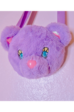 Sleepy Sugar Lilac Bear Plush Crossbody Bag