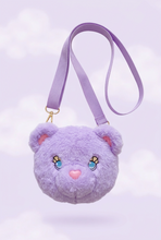 Sleepy Sugar Lilac Bear Plush Crossbody Bag