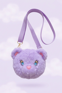 Sleepy Sugar Lilac Bear Plush Crossbody Bag