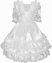 Sabrina Custom Fit Black Satin Ruffles Gown Adult Little Girl Sissy Dress by Leanne's