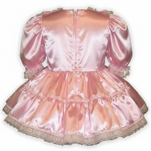 Darla Custom Fit Pink Satin Ruffles Adult Little Girl Sissy Baby Dress by Leanne's