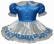 Cynthia Custom Fit Blue Satin Adult Little Girl Baby Sissy Dress by Leanne's