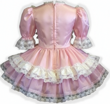 Anne Custom Fit Pink & White Satin Bows Adult Little Girl Baby Sissy Dress by Leanne's