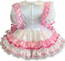 Lauren Custom Fit Pink White Satin Ruffles Adult Sissy Dress by Leanne's