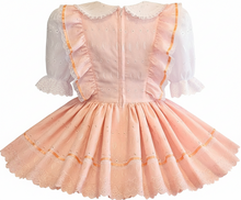 Daliah Custom Fit Peach White Eyelet Adult Sissy Dress by Leanne's