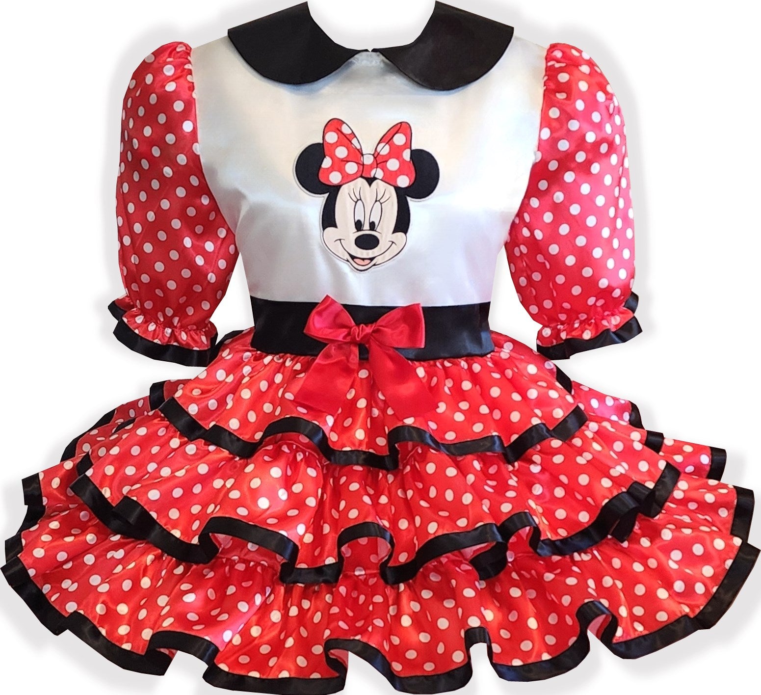 Minnie Mouse Custom Fit Red White Black Satin Polka Dots Adult Sissy D Leanne's Pretty Dresses Minnie Mouse Custom Fit Red White Black Satin Polka Dots Adult Sissy D Leanne's Pretty Dresses