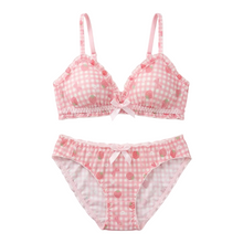 Pink Strawberry Ruffles Bra and Panties Underwear Set