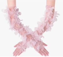 Women's Sheer Flower Gloves for Adult Little Girl Sissy Dress-up
