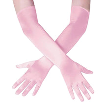 Women's Pink Satin Opera Gloves for Adult Little Girl Sissy Dress-up
