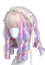 Blonde Pink Purple Blue Roman Curls Hair Wig for Sissy Lolita Cosplay Dress up