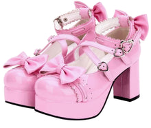 Mary Janes Platform Heels Shoes for Adult Little Girl Sissy Lolita Dress-up