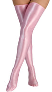 Sissy Shiny Stretch Satin Thigh High Stockings for Lolita Cosplay Dress up