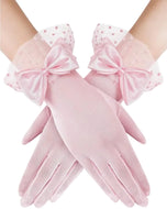 Women's Pink Tulle Teaparty Gloves for Adult Little Girl Sissy Dress-up