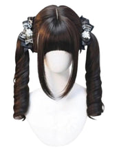 Blonde Black Ponytails Roman Curls Hair Wig for Sissy Lolita Cosplay Dress up