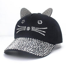 Pink Rhinestone Kitty Ears Hat