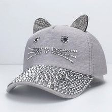 Pink Rhinestone Kitty Ears Hat