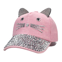 Pink Rhinestone Kitty Ears Hat