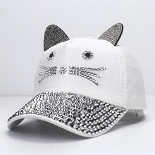 Pink Rhinestone Kitty Ears Hat