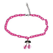 Pink Cherry Chain Necklace