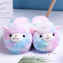 Fuzzy Kawaii Alpaca Plush Slippers
