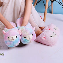Fuzzy Kawaii Alpaca Plush Slippers