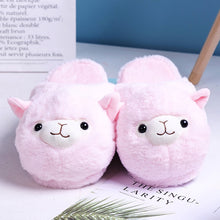 Fuzzy Kawaii Alpaca Plush Slippers