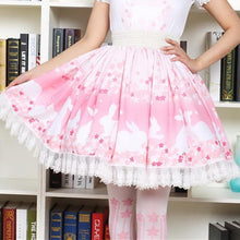 Pink Bunny & Cherry Blossom Lolita Skirt