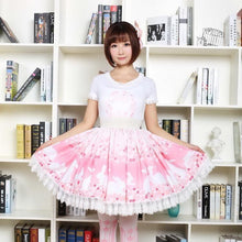 Pink Bunny & Cherry Blossom Lolita Skirt