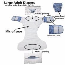 Adult Reusable XL ABDL Cloth Diaper - 15 Colors