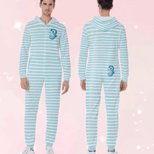 Lil Seahorse Stripes Adult Sissy Hooded Pajamas