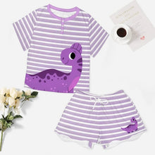 Purple Dino Dreams Adult Sissy 2pc Pajama Set