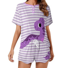 Purple Dino Dreams Adult Sissy 2pc Pajama Set