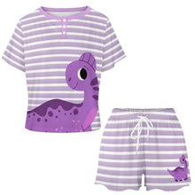 Purple Dino Dreams Adult Sissy 2pc Pajama Set