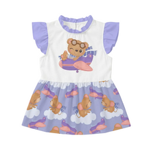 Adorable Plane Bear Sleeveless Ruffle Blouse
