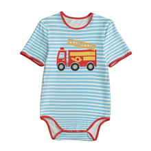 Striped Firetruck Adult Baby Diaper Lover Onesie