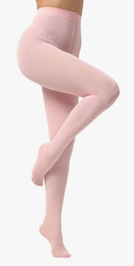 Women's 80 Denier Pink Soft Opaque Tights for Adult Little Girl Sissy Dress-up