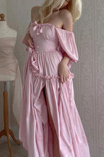 Rose Goddess Pink Off-Shoulder Lolita Maxi Gown | Leanne's