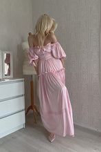 Rose Goddess Pink Off-Shoulder Lolita Maxi Gown | Leanne's