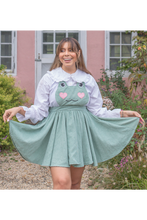 Matcha Green Frog Corduroy Lolita Pinafore Dress