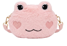 Pink Sakura Frog Plush Crossbody Bag