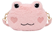 Pink Sakura Frog Plush Crossbody Bag