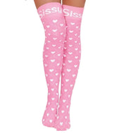 Sissy Pink Thigh High Stockings for Lolita Cosplay Dress up