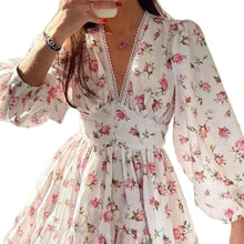 Spring Floral Long Sleeve Mini Dress