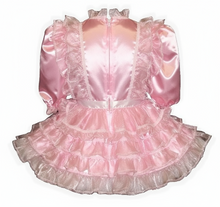 Tiffany Custom Fit Pink Satin Organza Ruffles Adult Little Girl Sissy Dress by Leanne's