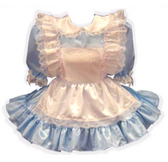 Ready to Wear Deluxe Plus Size Satin Lined Adult Sissy Dress with Pinafore