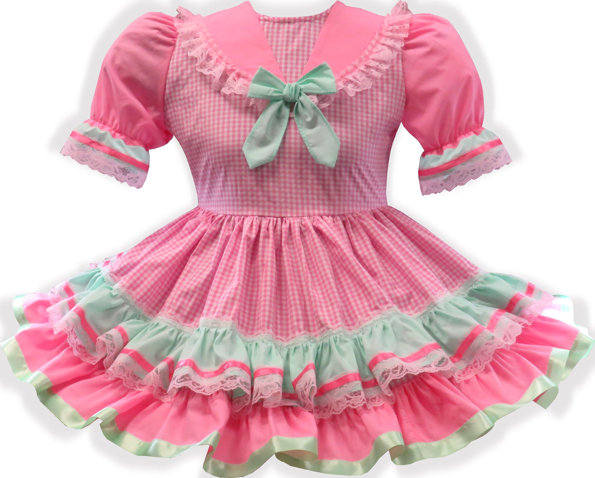 Beverly Custom Fit Pink Gingham Adult Sissy Dress by Leanne's Leanne's Pretty Dresses Beverly Custom Fit Pink Gingham Adult Sissy Dress by Leanne's Leanne's Pretty Dresses