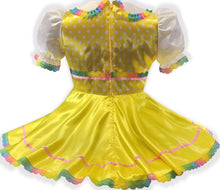 Aida Custom Fit Yellow Satin Polka Dots Adult Sissy Dress by Leanne's